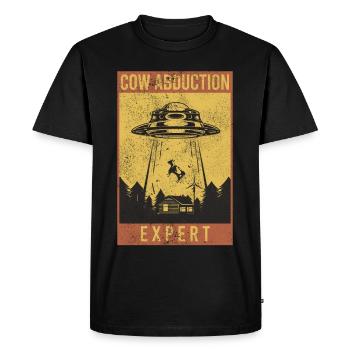 Alien, UFO, UAP, Space, Space Flying Object - Men's Premium Organic T-Shirt - black - Front - Nico (187cm)