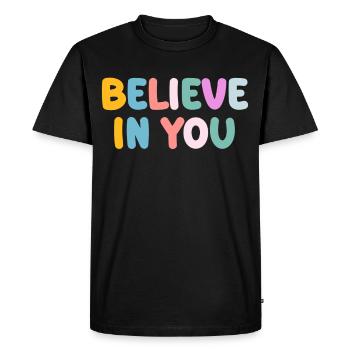 Soyez vous-même ! Confiance en soi, pensée positive, motivation - T-shirt Premium bio Homme - noir - Devant - Nico (187cm)