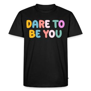Be you! Self-confidence, positive thinking, motivation - Men's Premium Organic T-Shirt - black - Front - Nico (187cm)