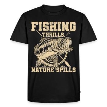 Fishing, Angler, Fisherman Fishing and Pike Fishing - Men's Premium Organic T-Shirt - black - Front - Nico (187cm)