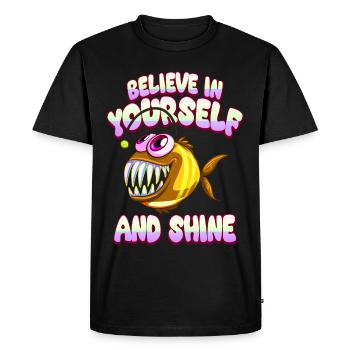 Be you! Self-confidence, positive thinking, motivation - Men's Premium Organic T-Shirt - black - Front - Nico (187cm)