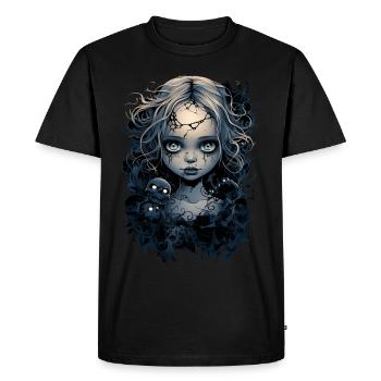 Gothic Girl Halloween Fantasy Dark - Men's Premium Organic T-Shirt - black - Front - Nico (187cm)
