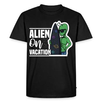 Alien, UFO, UAP, Space, Space Flying Object - Men's Premium Organic T-Shirt - black - Front - Nico (187cm)