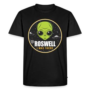 Alien, UFO, UAP, Space, Space Flying Object - Men's Premium Organic T-Shirt - black - Front - Nico (187cm)