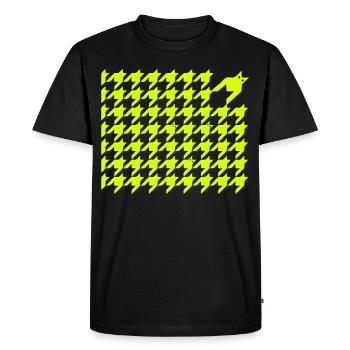 Tous les chats noir motif pied-de-poule Style yeux - T-shirt Premium bio Homme - noir - Devant - Nico (187cm)