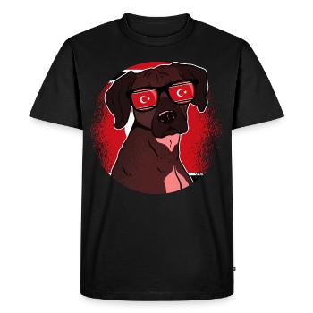 Aceh - Men's Premium Organic T-Shirt - black - Front - Nico (187cm)