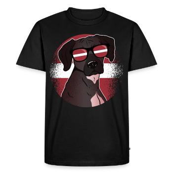 Lettonie - T-shirt Premium bio Homme - noir - Devant - Nico (187cm)
