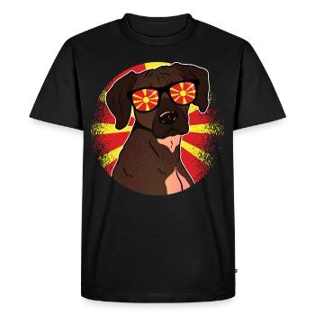 North Macedonia - Men's Premium Organic T-Shirt - black - Front - Nico (187cm)
