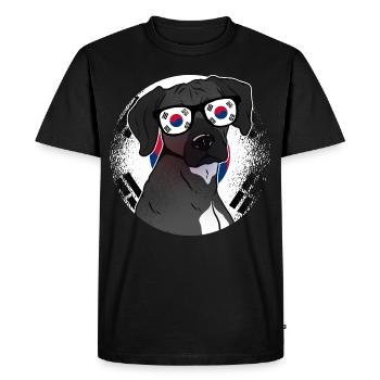 South Korea - Men's Premium Organic T-Shirt - black - Front - Nico (187cm)