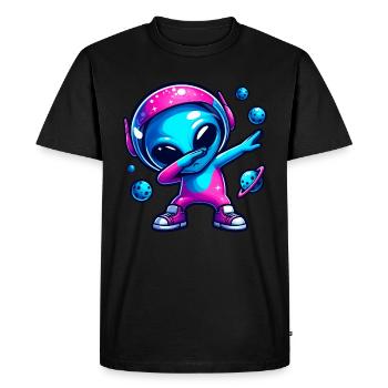 Alien Dab Birthday Dancing - Men's Premium Organic T-Shirt - black - Front - Nico (187cm)