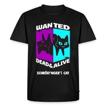 Physics Quantum Nerd Dead Alive Schrödinger's Cat - Men's Premium Organic T-Shirt - black - Front - Nico (187cm)