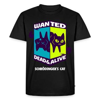 Physics Quantum Nerd Dead Alive Schrödinger's Cat - Men's Premium Organic T-Shirt - black - Front - Nico (187cm)