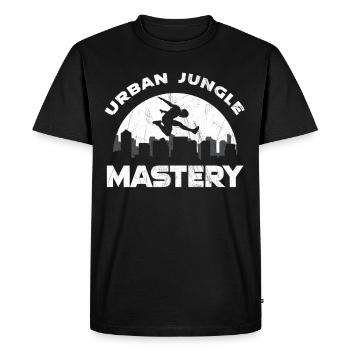 Parkour, Freerunning, Street Workout, Acrobatique - T-shirt Premium bio Homme - noir - Devant - Nico (187cm)