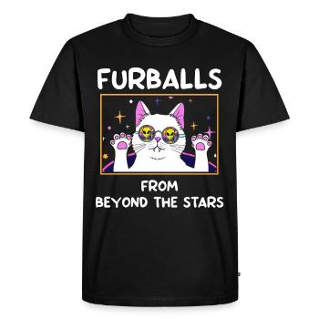 Cat Alien, UFO, UAP, Space, Space Flying Object - Men's Premium Organic T-Shirt - black - Front - Nico (187cm)