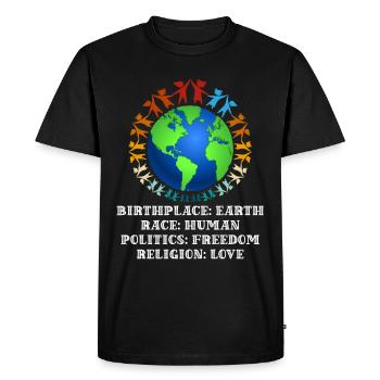 contre le racisme, contre la droite, contre les nazis, l’amour - T-shirt Premium bio Homme - noir - Devant - Nico (187cm)