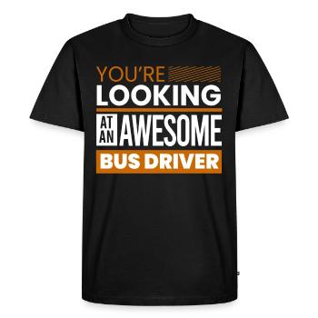 drôle de chauffeur de bus scolaire chauffeur de bus scolaire disant cadeau - T-shirt Premium bio Homme - noir - Devant - Nico (187cm)