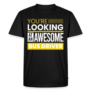 drôle de chauffeur de bus scolaire chauffeur de bus scolaire disant cadeau - T-shirt Premium bio Homme - noir - Devant - Nico (187cm)