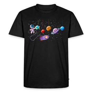 Space, Space, Nerd, Geed, Science Meme - Men's Premium Organic T-Shirt - black - Front - Nico (187cm)