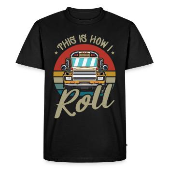 drôle de chauffeur de bus scolaire chauffeur de bus scolaire disant cadeau - T-shirt Premium bio Homme - noir - Devant - Nico (187cm)