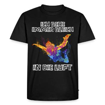 Maillot Skydive Freefly Fallschirmspringer Parachutisme - T-shirt Premium bio Homme - noir - Devant - Nico (187cm)