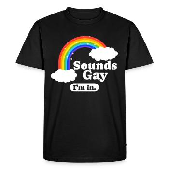 Gender Lesbians, Gays, Trans, Queer Rainbow - Men's Premium Organic T-Shirt - black - Front - Nico (187cm)
