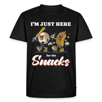 Plaisir patriotique : hot-dogs et baseball du 4 juillet - T-shirt Premium bio Homme - noir - Devant - Nico (187cm)