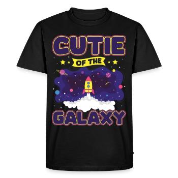 Galactique mignon : "Mignonne de la Galaxie Girl, Fille - T-shirt Premium bio Homme - noir - Devant - Nico (187cm)