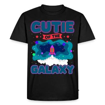 Galactique mignon : "Mignonne de la Galaxie Girl, Fille - T-shirt Premium bio Homme - noir - Devant - Nico (187cm)