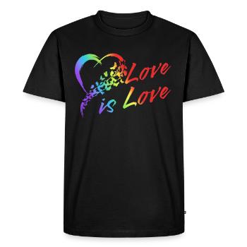 Gender Lesbians, Gays, Trans, Queer Rainbow - Men's Premium Organic T-Shirt - black - Front - Nico (187cm)