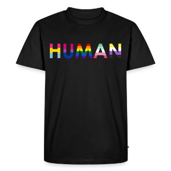 Gender Lesbians, Gays, Trans, Queer Rainbow - Men's Premium Organic T-Shirt - black - Front - Nico (187cm)
