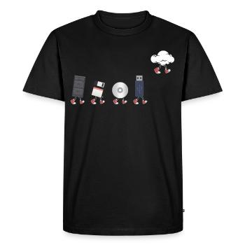 IT Geek, PC Accessories Storage Devices Evolution - Men's Premium Organic T-Shirt - black - Front - Nico (187cm)