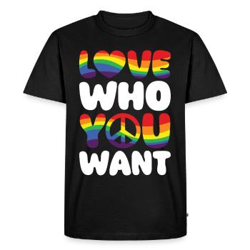 Gender Lesbians, Gays, Trans, Queer Rainbow - Men's Premium Organic T-Shirt - black - Front - Nico (187cm)