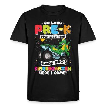 Nursery Gift Dinosaur Dino Skateboard - Men's Premium Organic T-Shirt - black - Front - Nico (187cm)