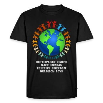 contre le racisme, contre la droite, contre les nazis, l’amour - T-shirt Premium bio Homme - noir - Devant - Nico (187cm)