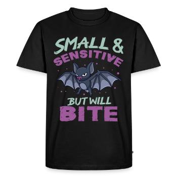 Chauve-souris Halloween Petite Sensible Mais Mordra - T-shirt Premium bio Homme - noir - Devant - Nico (187cm)