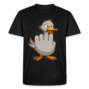 Drôle Rude Seagulls Drôle Cadeau - T-shirt Premium bio Homme - noir - Devant - Nico (187cm)