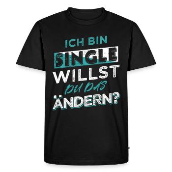 Célibataire Hommes, Femmes Solo, Célibataire, Célibataire - T-shirt Premium bio Homme - noir - Devant - Nico (187cm)