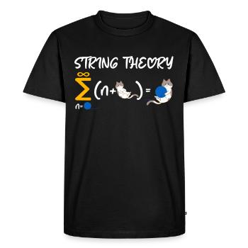 String Theory Nerd Schrödinger's Cat - Men's Premium Organic T-Shirt - black - Front - Nico (187cm)