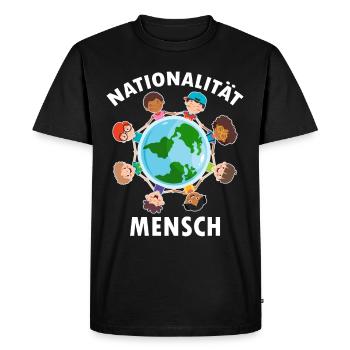 contre le racisme, contre la droite, contre les nazis, l’amour - T-shirt Premium bio Homme - noir - Devant - Nico (187cm)