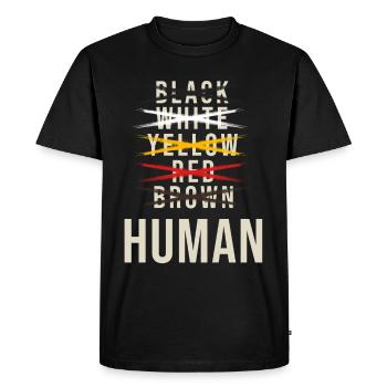 contre le racisme, contre la droite, contre les nazis, l’amour - T-shirt Premium bio Homme - noir - Devant - Nico (187cm)
