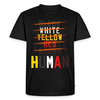 contre le racisme, contre la droite, contre les nazis, l’amour - T-shirt Premium bio Homme - noir - Devant - Nico (187cm)