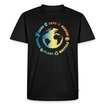 Environmental Protection, Nature Conservation, Ocean Protector, Planet - Men's Premium Organic T-Shirt - black - Front - Nico (187cm)