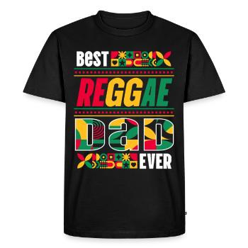 Rastafari Papa Musique Fête des pères Rasta Jamaïque Reggae - T-shirt Premium bio Homme - noir - Devant - Nico (187cm)
