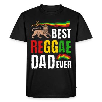 Rastafari Papa Musique Fête des pères Rasta Jamaïque Reggae - T-shirt Premium bio Homme - noir - Devant - Nico (187cm)