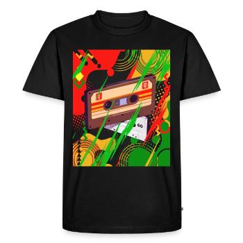 Musique Rastafari Vibes Uniquement Rasta Jamaïque Reggae - T-shirt Premium bio Homme - noir - Devant - Nico (187cm)