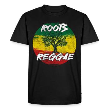 Musique Rastafari Vibes Uniquement Rasta Jamaïque Reggae - T-shirt Premium bio Homme - noir - Devant - Nico (187cm)