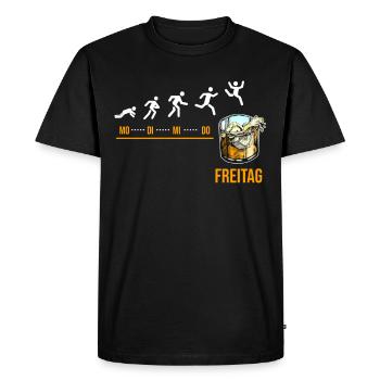 Fête du vendredi ! Le whisky, idée cadeau, pour les connaisseurs - T-shirt Premium bio Homme - noir - Devant - Nico (187cm)