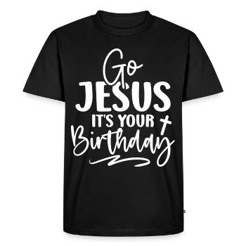 Jésus Dieu Bible Église Foi chrétienne Croire - T-shirt Premium bio Homme - noir - Devant - Nico (187cm)