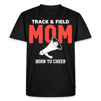 Athletics mother, born as - Men's Premium Organic T-Shirt - black - Front - Nico (187cm)