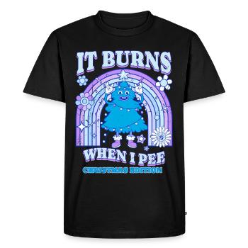 Winter Edition "It Burns when i Pee"! sarcastic - Men's Premium Organic T-Shirt - black - Front - Nico (187cm)
